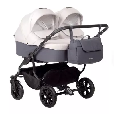 Коляска для двойни Indigo CHARLOTTE SIty DUO (Cs 01 (т.серый+св.бежевый))