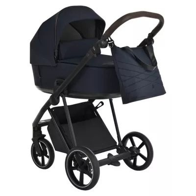 Коляска Roan Sol 2 в 1 - Mystic Blue/Black/руч.Тем.Коричневый