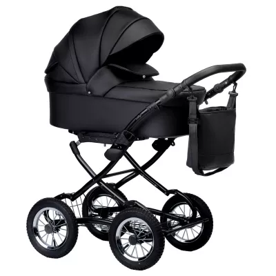 Коляска Indigo Barbara Eco Classic 2 в 1, Be 03, черная кожа