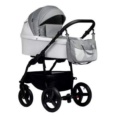 Коляска Indigo Impulse Eco 2 в 1, Ie 03, белая кожа+серый