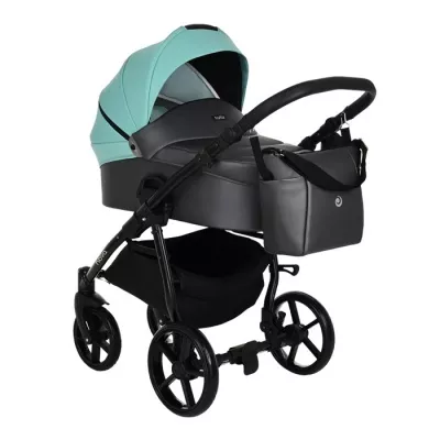 Коляска Tutis Novo 2 в 1 - Кожа Antracite Metalic/Mint Коляска Tutis Novo 2 в 1 - Кожа Antracite Metalic/Mint