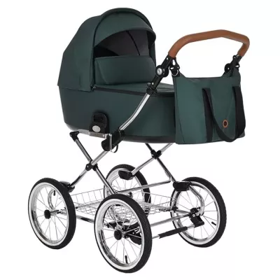 Коляска Roan Bass Next Classic 2 в 1 - PacificGreen/Chrome/d14/ручка Коричневый Коляска Roan Bass Next Classic 2 в 1 - PacificGreen/Chrome/d14/ручка Коричневый