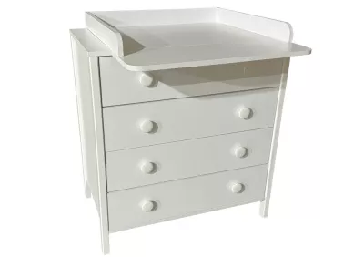 ККомод пеленальный Антел Solnyshko со съемной пел. доской, ЛДСП 800/4 (белый-белый)