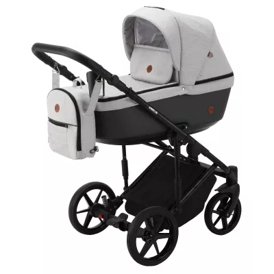 Коляска Adamex Amelia Tip 2 в 1, AM266, св. сер. тк. + т. сер. кожа Коляска Adamex Amelia Tip 2 в 1, AM266, св. сер. тк. + т. сер. кожа