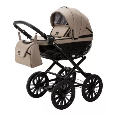 Коляска Adamex Chantal Retro Deluxe 2 в 1, C-SA9, т.бежевая кожа Коляска Adamex Chantal Retro Deluxe 2 в 1, C-SA9, т.бежевая кожа
