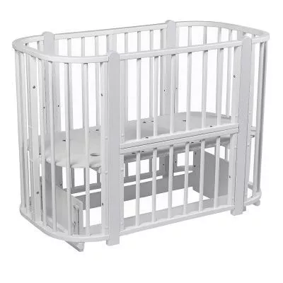 Кровать детская трансформер Pituso Asti (5 в 1) маятник, Белый-Белый