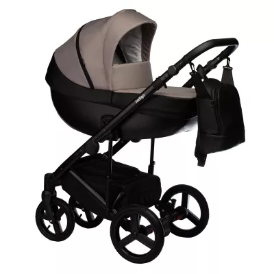 Коляска Indigo Tour Eco 2 в 1, Te 09, черная кожа+серо-бежевый Коляска Indigo Tour Eco 2 в 1, Te 09, черная кожа+серо-бежевый
