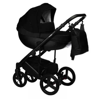 Коляска Indigo Tour Eco 2 в 1, Te 07, черная кожа+черный
