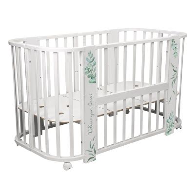 Кровать детская Indigo Green Line 5 в 1 цвет белый-травинки