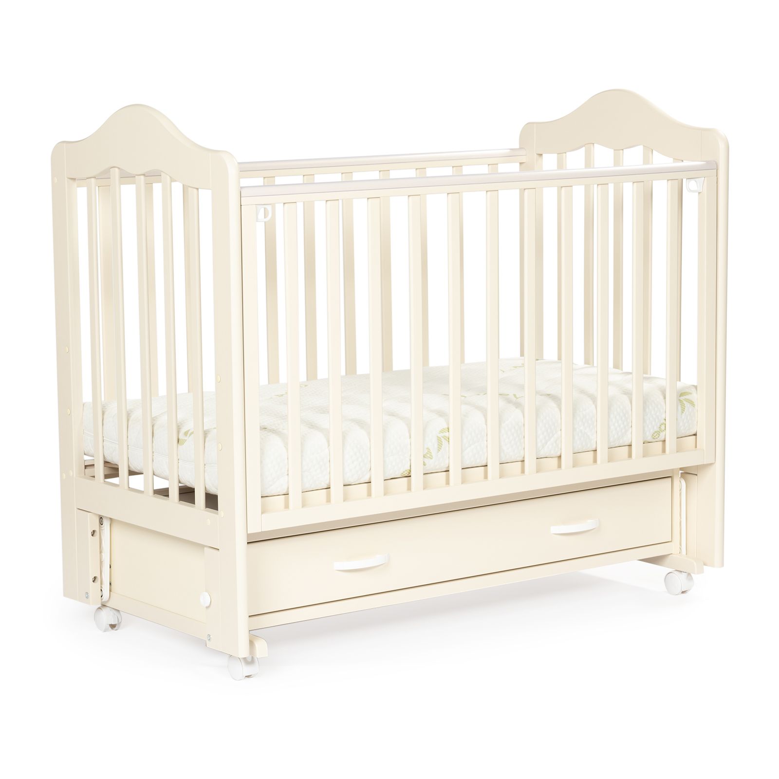 Кровать детская Bebizaro Fillmore маятник универсальный с ящиком, Vanilla