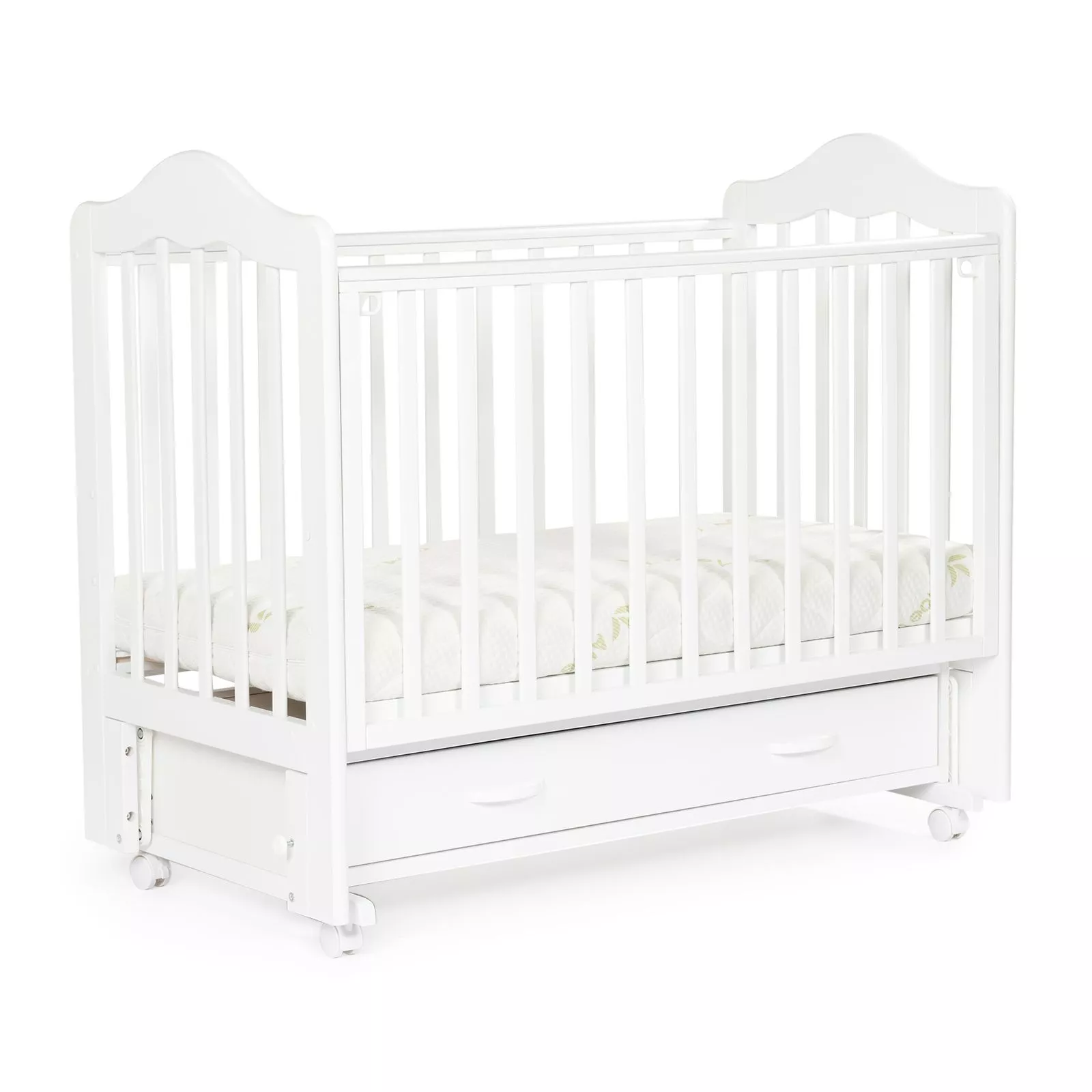 Кровать детская Bebizaro Fillmore маятник универсальный с ящиком, White