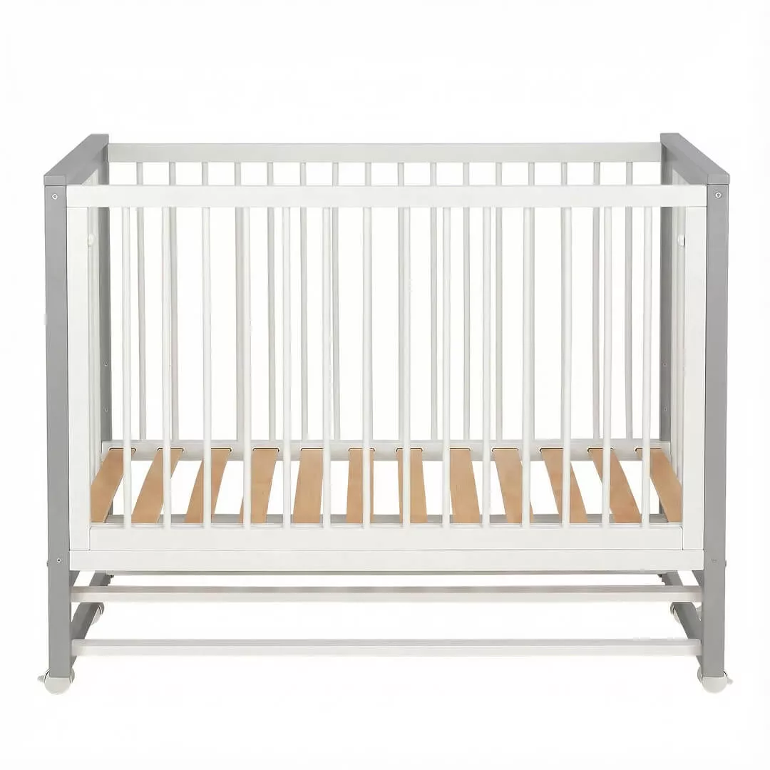Кровать детская Polini kids Simple 111 с маятником, Белый-Серый