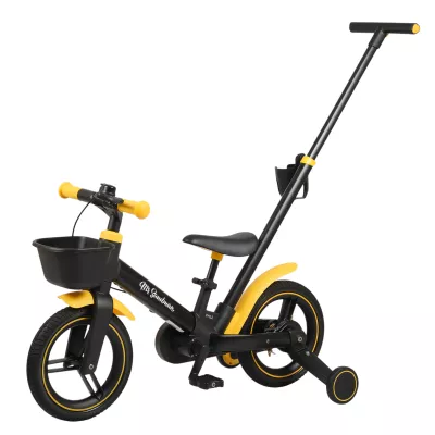 Детский двухколёсный велосипед трансформер Mr Sandman Черный/Жёлтый