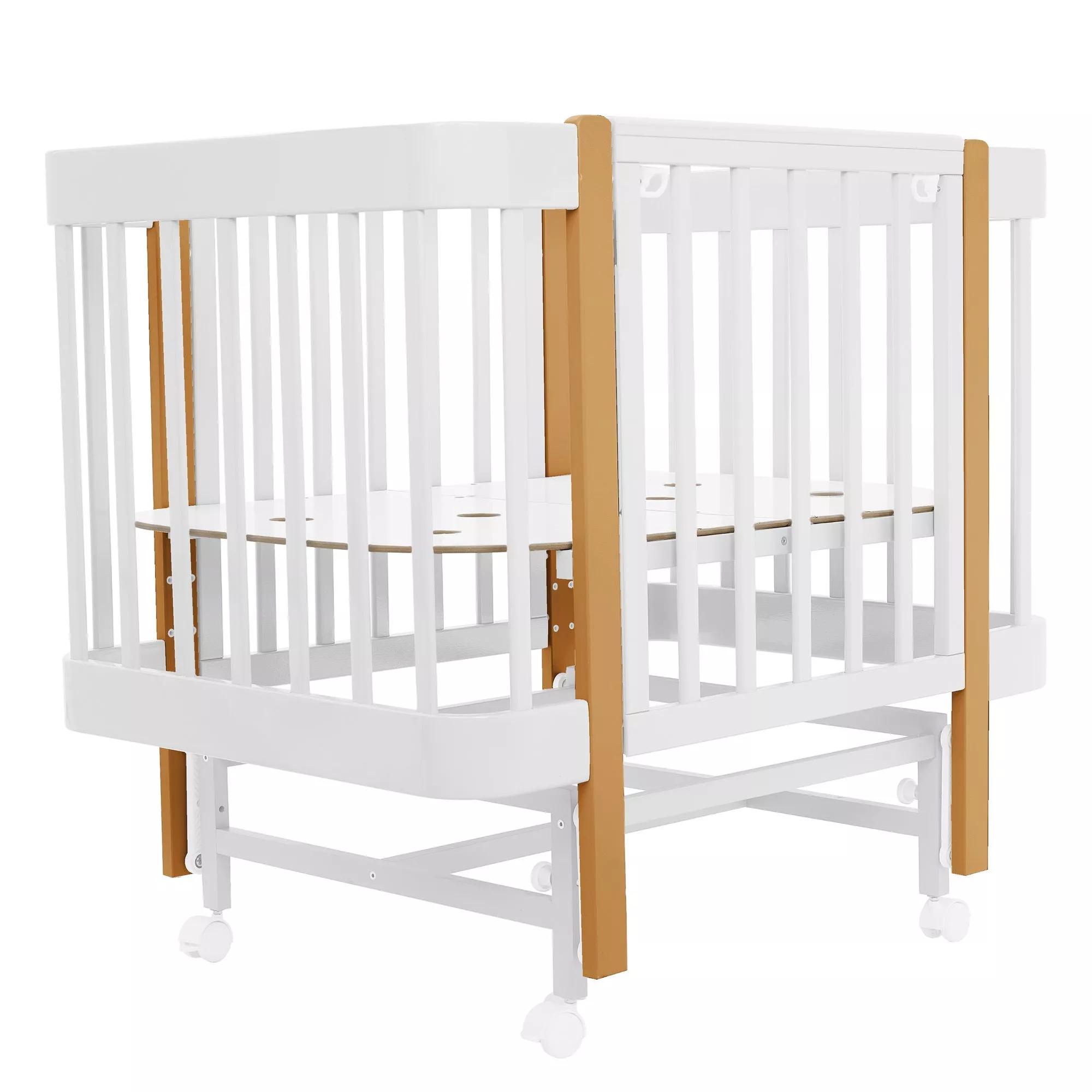 Кровать детская Pituso Mirelle, продольный маятник, Белый-Бук