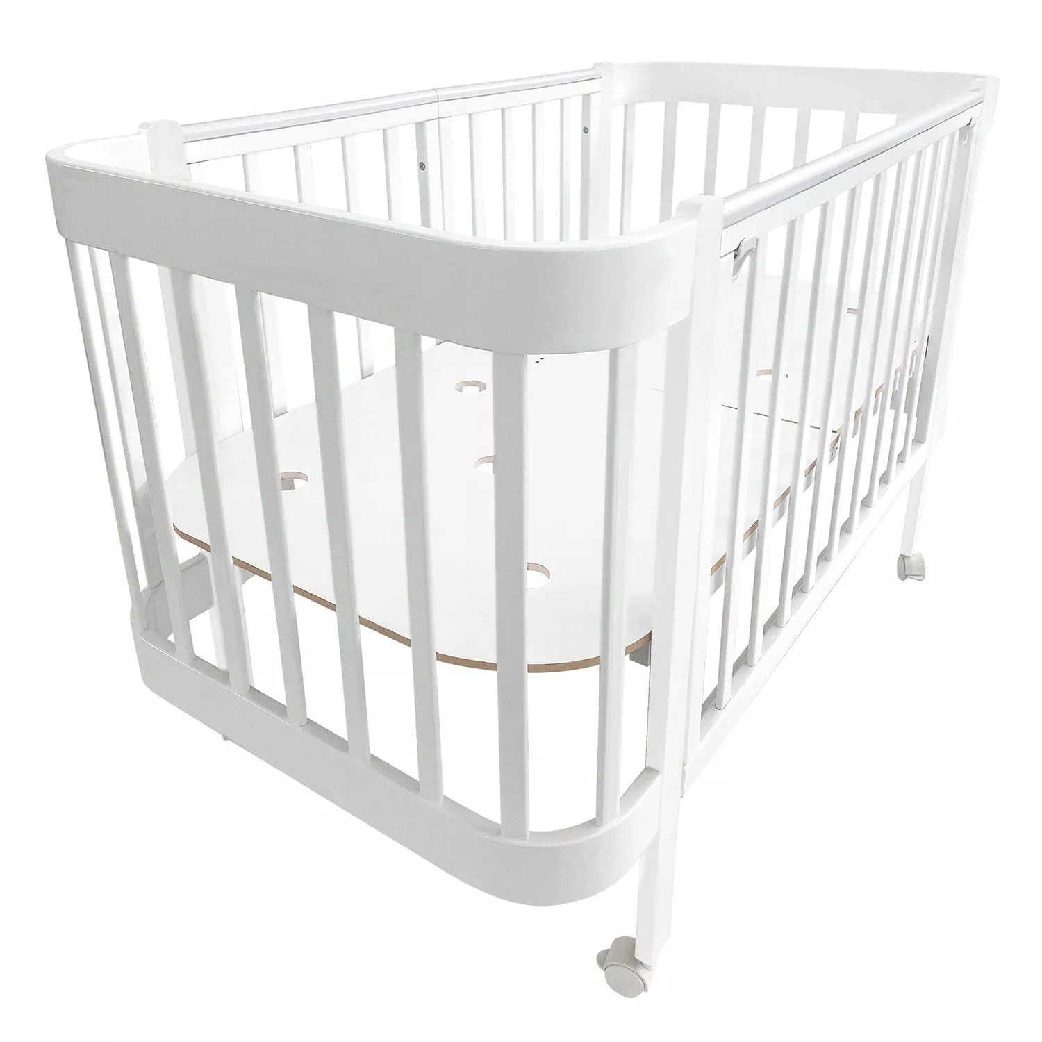 Кровать-трансформер Indigo Italiano Baby, продольный маятник, белый-белый