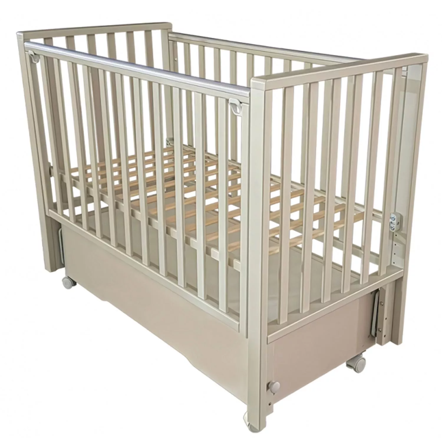 Кровать детская Антел Николь, универсальный маятник, колеса, ящик, кашемир