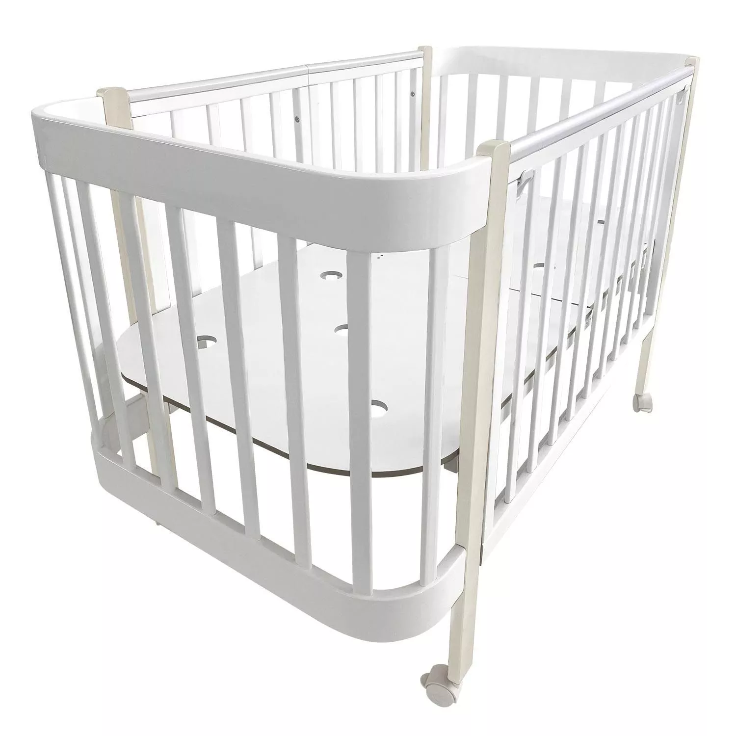 Кровать-трансформер Indigo Italiano Baby, продольный маятник, белый-кашемир