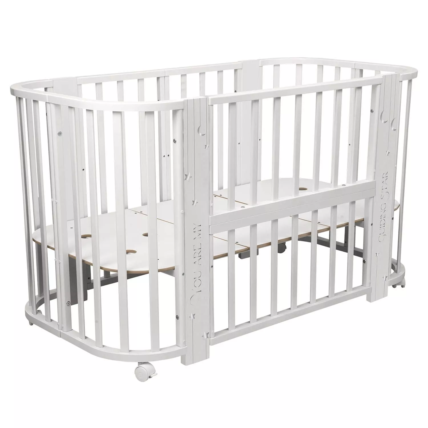 Кровать-трансформер Indigo Baby Line 5 в 1, поперечный маятник, звездочки