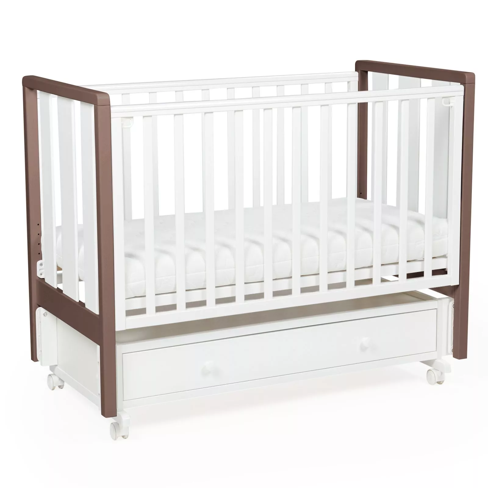 Кровать детская Bebizaro Heirloom New маятник универсальный с ящиком, White/cacao