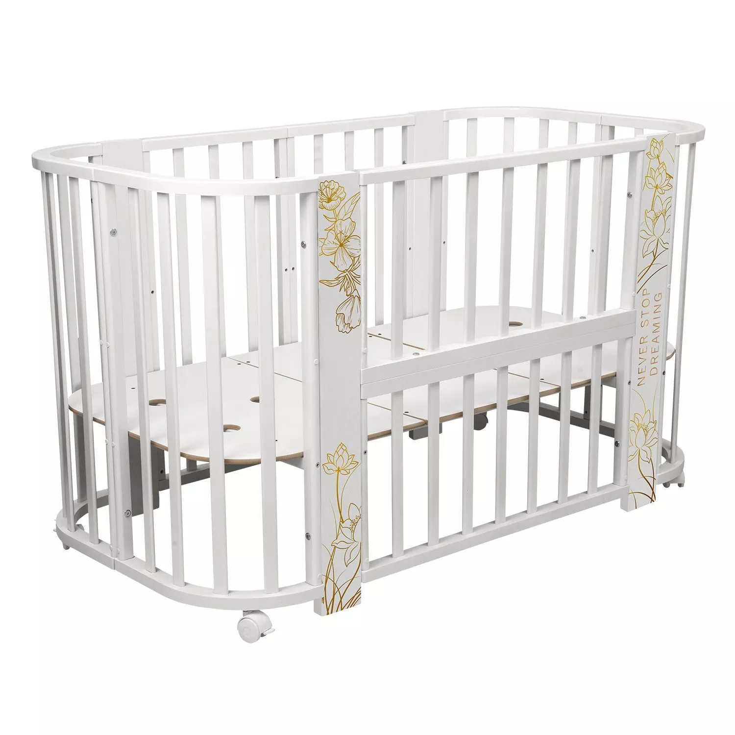 Кровать-трансформер Indigo Green Line 5 в 1, поперечный маятник, цветы