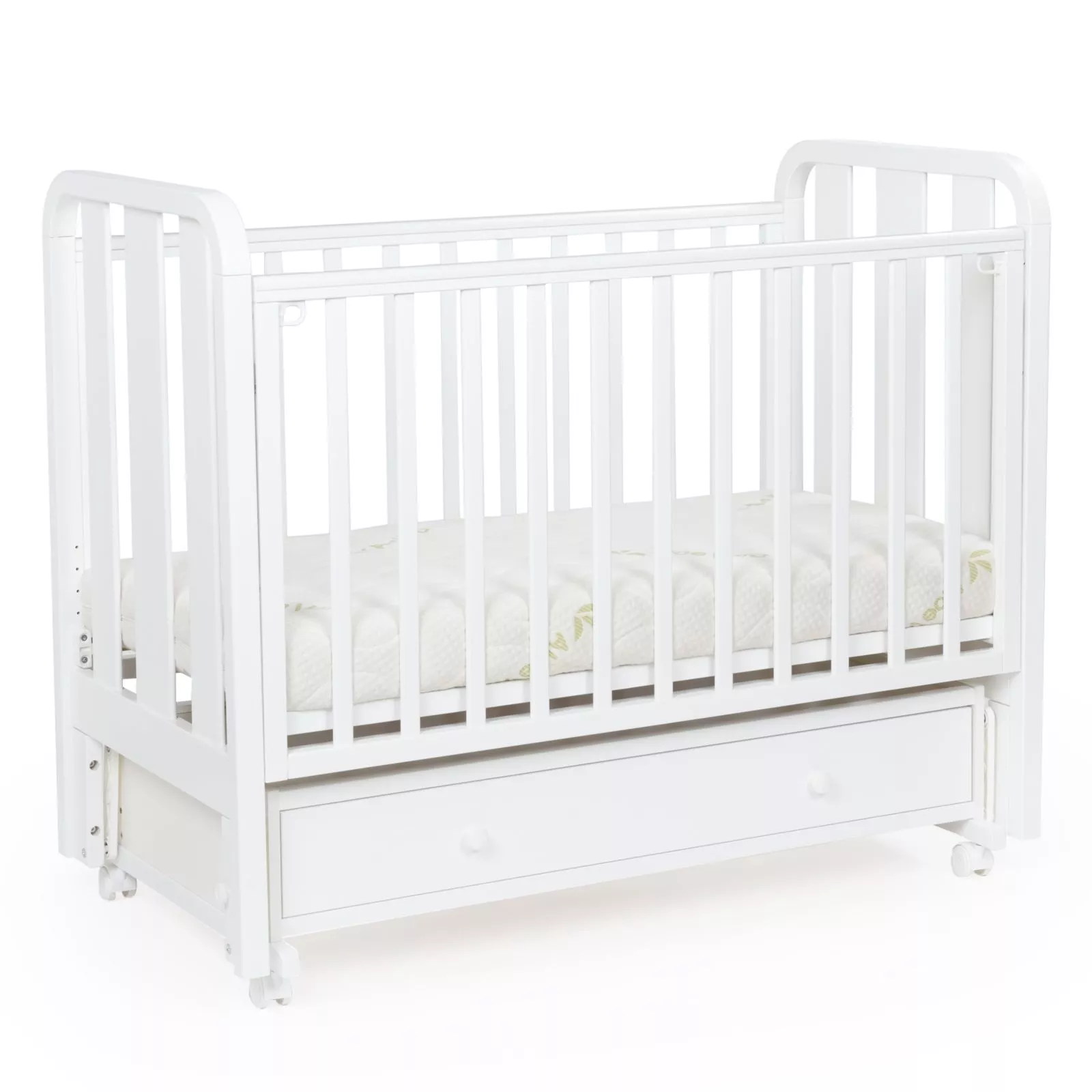 Кровать детская Bebizaro Heirloom маятник универсальный с ящиком, White