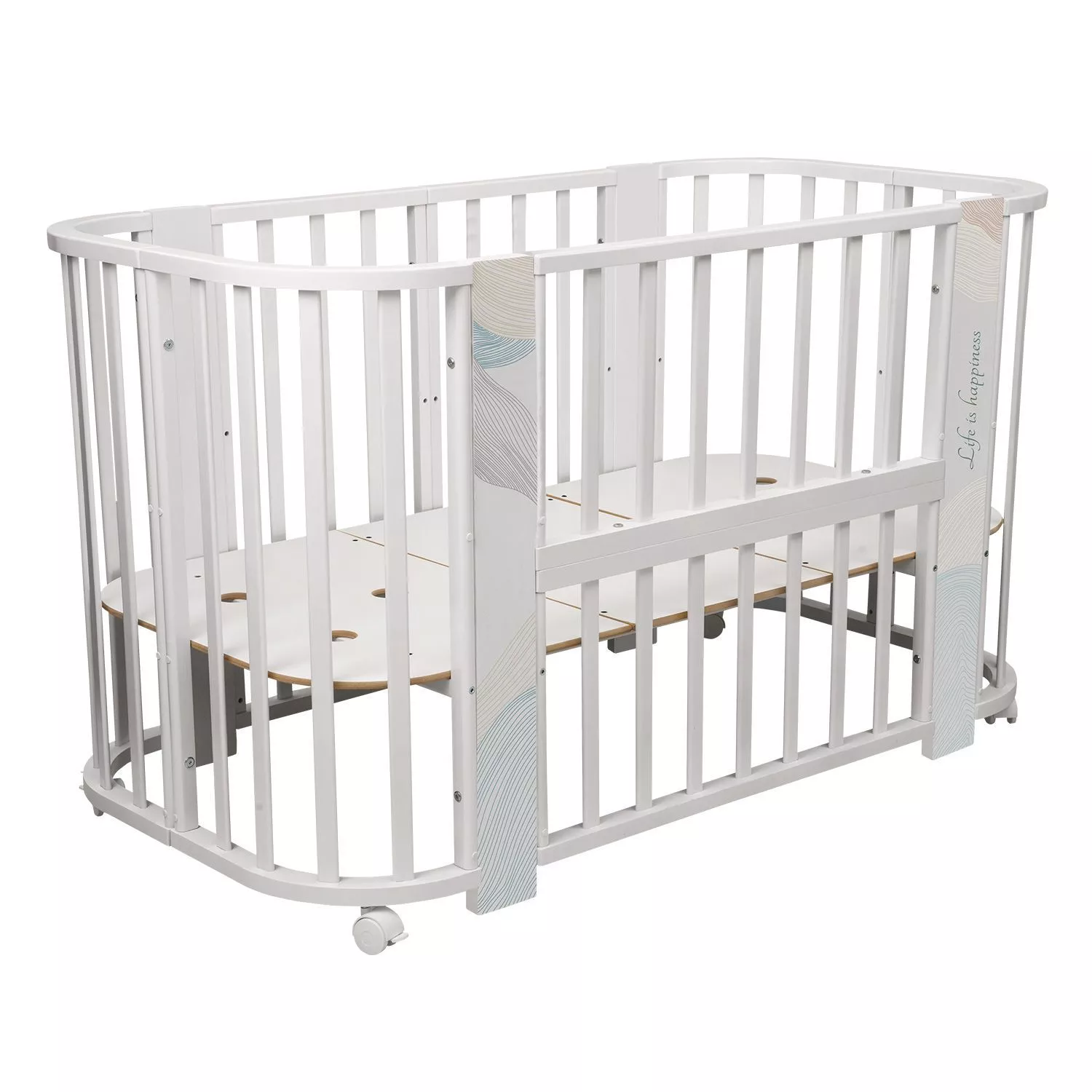 Кровать-трансформер Indigo Green Line 5 в 1, поперечный маятник, волна