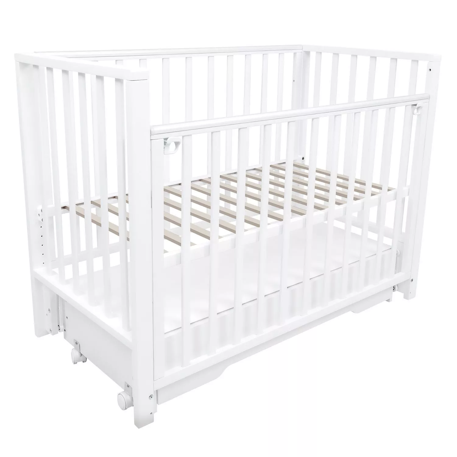 Кровать детская Indigo Norden, универсальный маятник, ящик, белый