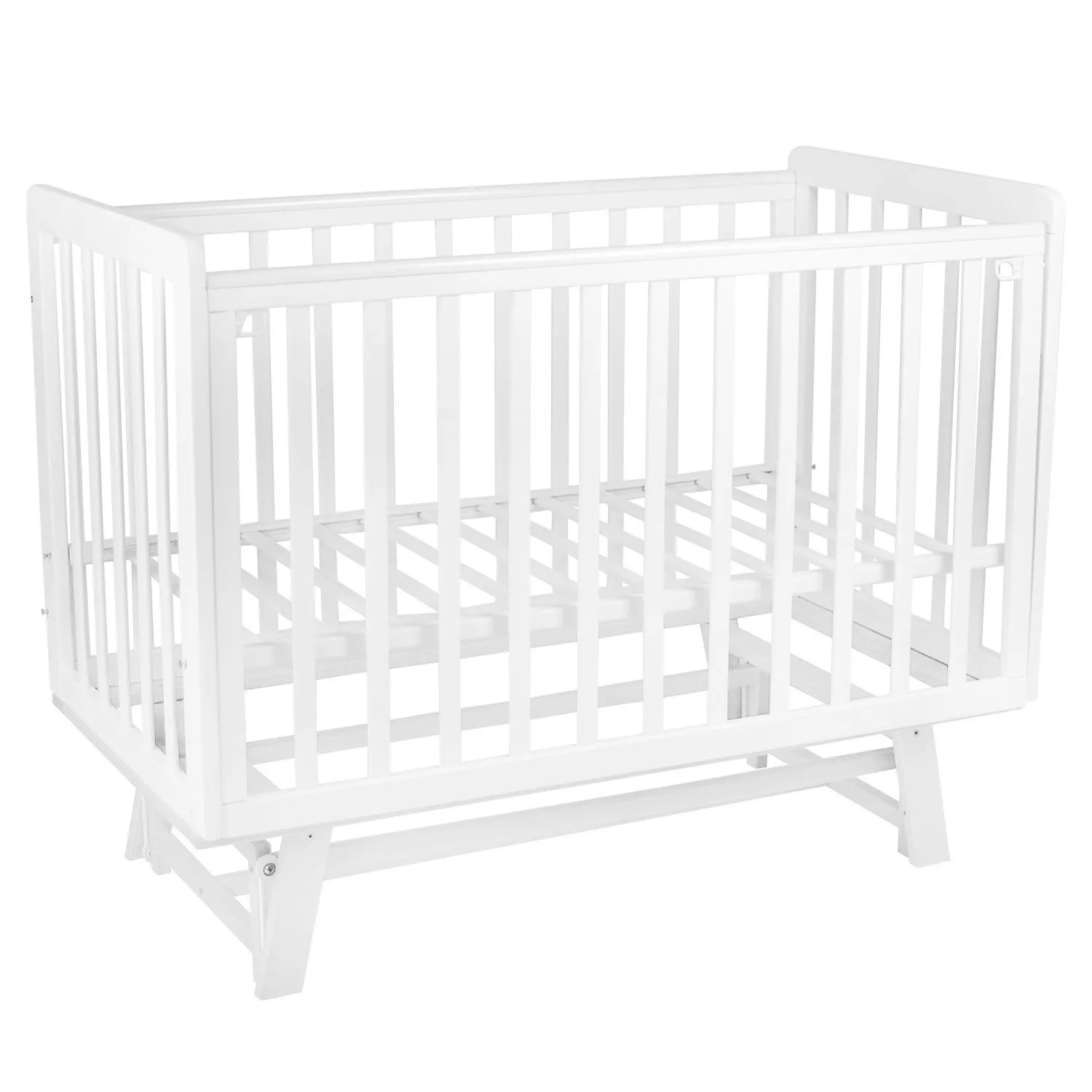 Кровать детская Indigo Style на ножках, продольный маятник, белый-белый)