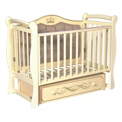 Кровать детская Антел Julia-111 с мягкой вставкой, цвет слоновая кость