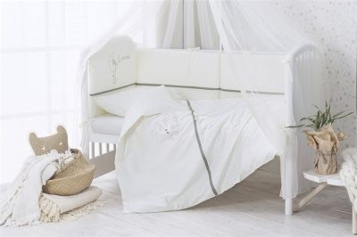 Комплект в кроватку Perina Le Petit Bebe 4 предмета Молочно-оливковый