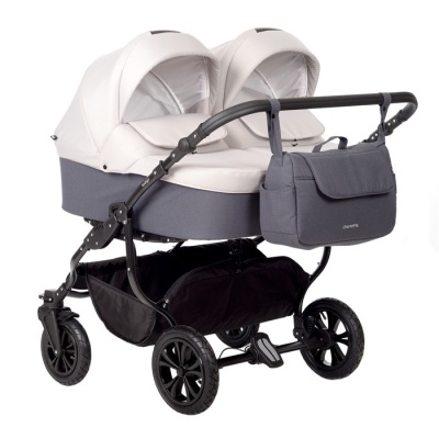 Коляска для двойни Indigo CHARLOTTE SIty DUO (Cs 01 (т.серый+св.бежевый))