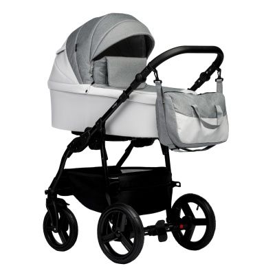 Коляска Indigo Impulse Eco 2 в 1, Ie 03, белая кожа+серый