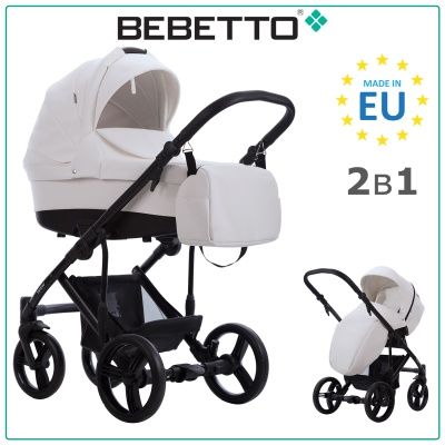 Коляска Bebetto Tiger PRIMA 2 в 1, (экокожа) 01 CZA
