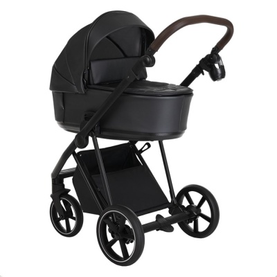 Коляска Roan Sol Eco 2 в 1 - Black Pearl/Black/руч.Тем.коричневый