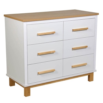 Комод Polini kids Simple 3402 Белый/Натуральный